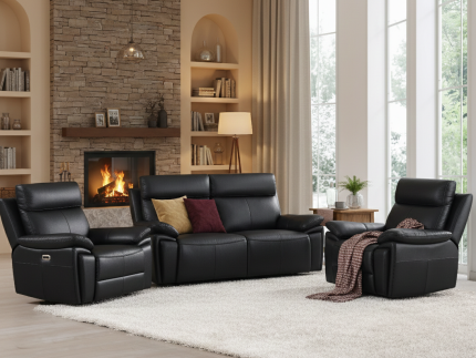 Ashby 2.5+1+1 Electric Suite - Black