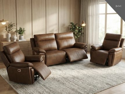 Ashby 2.5+1+1 Electric Suite - Tan