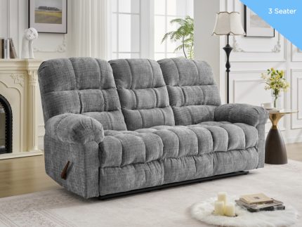 Cloud 3 Seater Manual Recliner - Graphire