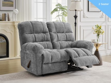 Cloud 2 Seater Manual Recliner - Graphite
