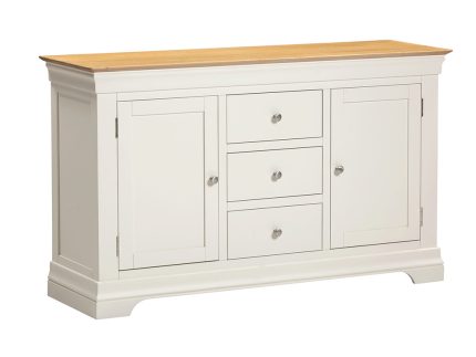 Bordeaux 2 Door 3 Drawer Sideboard - Ivory/Oak