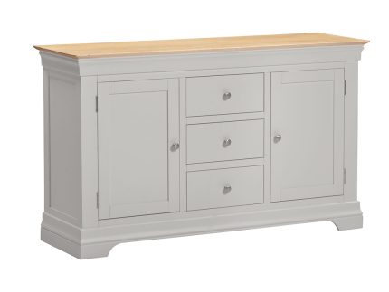 Bordeaux 2 Door 3 Drawer Sideboard - Pebble Grey/Oak