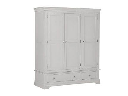 Bordeaux 3 Door Wardrobe - Pebble Grey