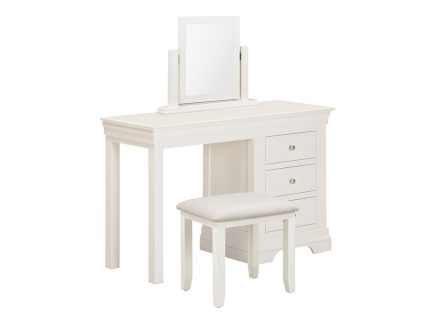 Bordeaux 3 Drawer Dressing Table Set - Ivory/Oat Fabric