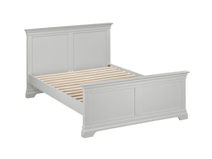 Bordeaux 4'6" Bed High Foot End - Pebble Grey