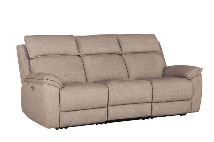 Blaine 3 Seater Electric Recliner - Latte (Nett)