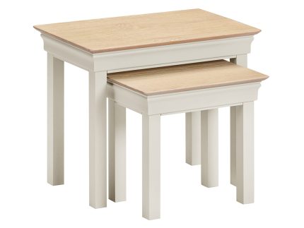 Bordeaux Nest of 2 Tables - Ivory/Oak
