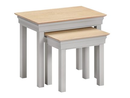 Bordeaux Nest of 2 Tables - Pebble Grey/Oak
