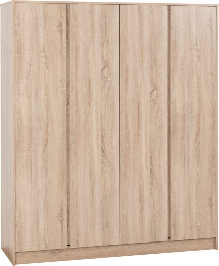 Malvern 4 Door Wardrobe - Sonoma Oak Effect
