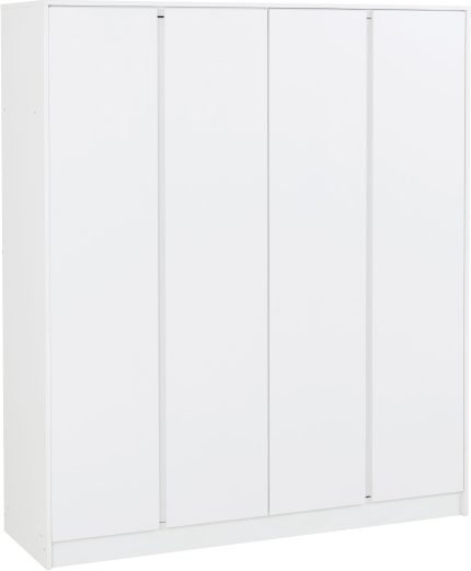 Malvern 4 Door Wardrobe - White