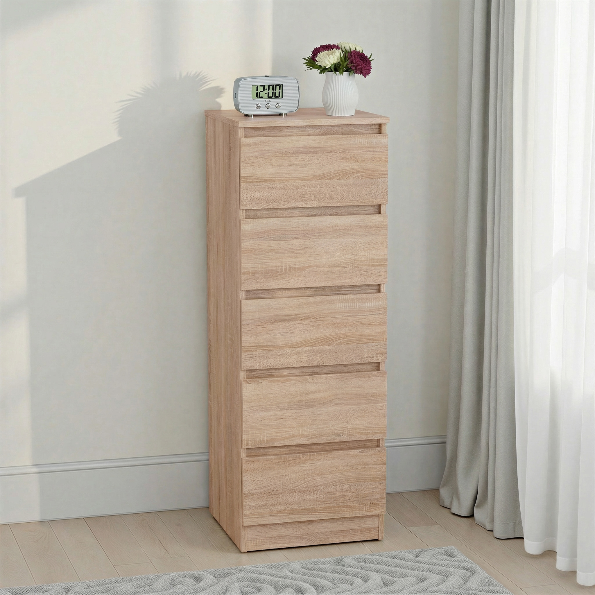 MALVERN-5-DRAWER-NARROW-CHEST-SONOMA-OAK-EFFECT-2025-100-102-248-PR